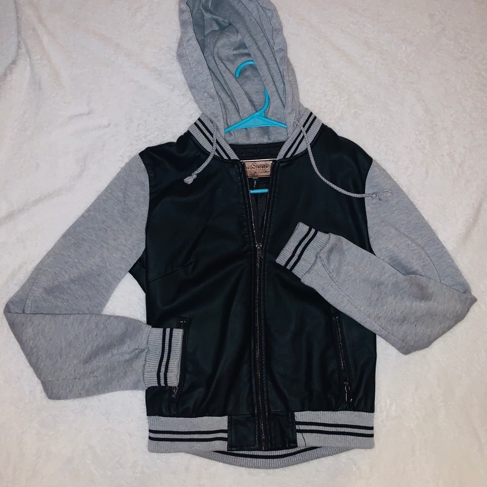 FAUX LEATHER BOMBER JACKET